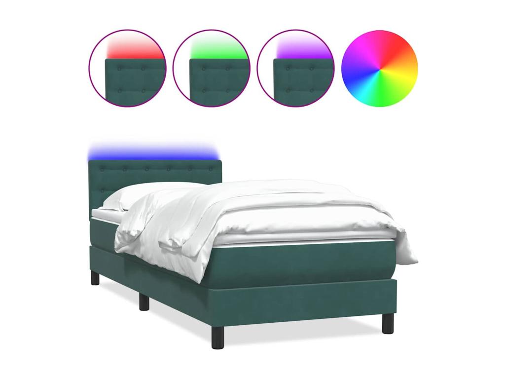 Doucezen bed base and dark green 90x210 cm velvet mattress