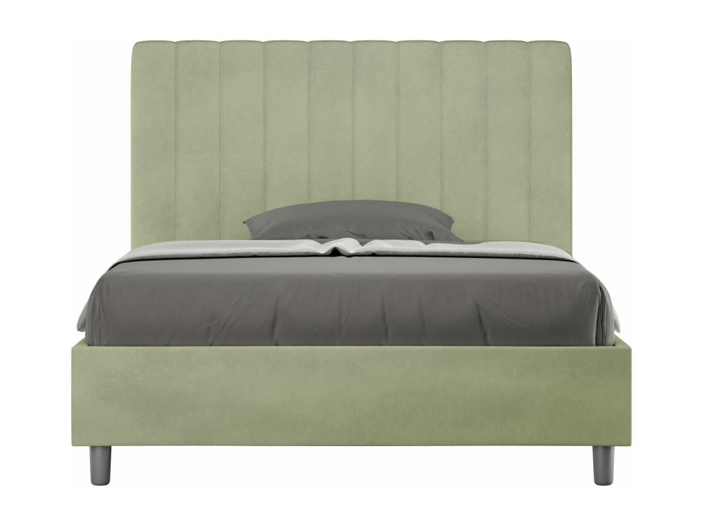 Doucezen 1.5-person upholstered storage bed (120x200 cm) in green microfiber
