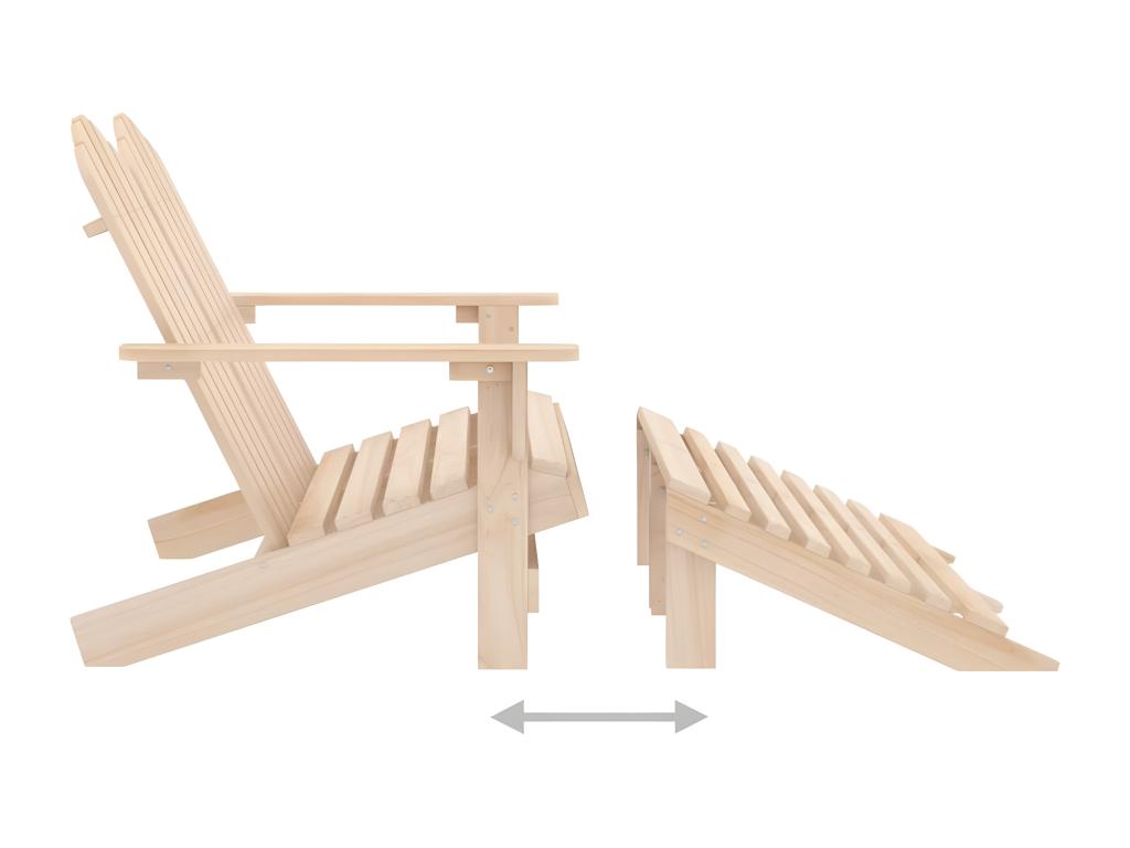 Doucezen 2-seater garden chair and fir wood footrest