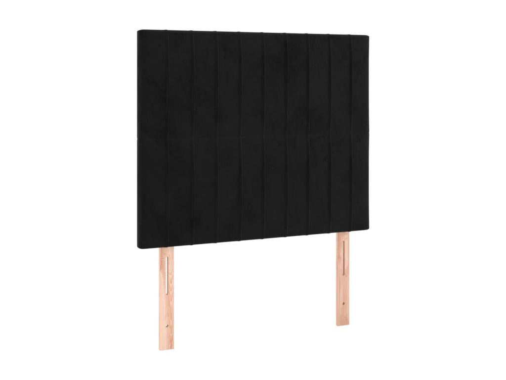 2-piece headboard set, black, 90x5x78/88 cm, velvet