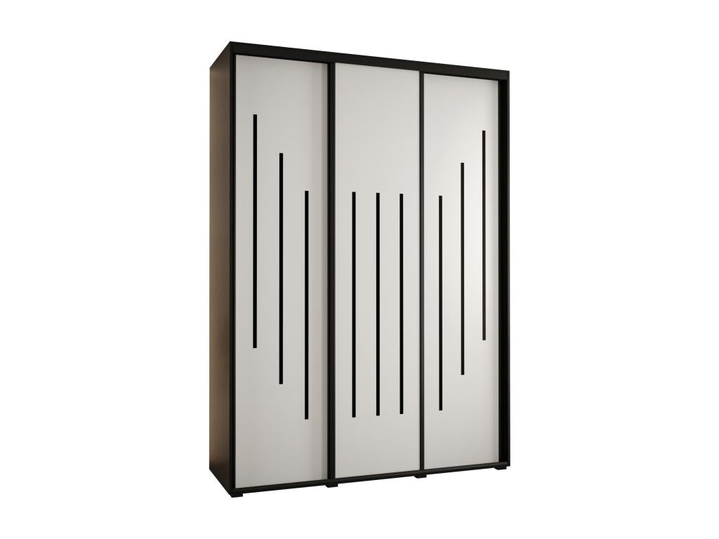 Doucezen 8 Sliding Door Wardrobe 235.2/170/45 3 Doors Black/White/Black