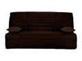 Fabric click-clack sofa with storage, Doucezen 14cm mattress, Bakoa 193cm - Dark Brown