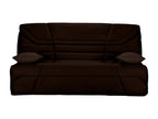 Fabric click-clack sofa with storage, Doucezen 14cm mattress, Bakoa 193cm - Dark Brown