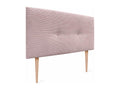 Doucezen Plain Corduroy Headboard with Buttons 135x105 with Bed Legs 120/135/140 - Pale Pink