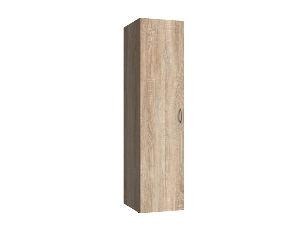 Storage cabinet in melamine-coated wood with an oak effect finish - W- 40 x H- 185 x D- 54 cm