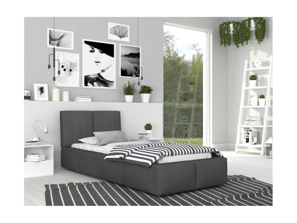 Doucezen 90x200 Storage Bed - Slatted Base Included - Dark Grey