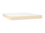 Upholstered bed base with mattress, Cream, 160x200 cm, Fabric