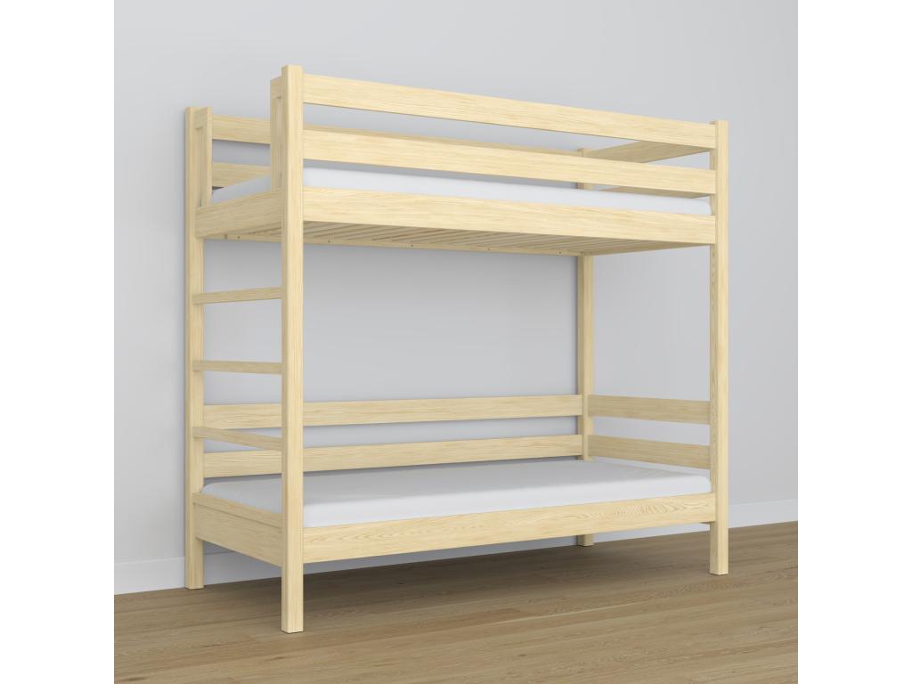 N03 Light Pine Wooden Bunk Bed 100x180