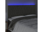 Dark Grey LED Headboard 200x7x118/128 cm Velvet