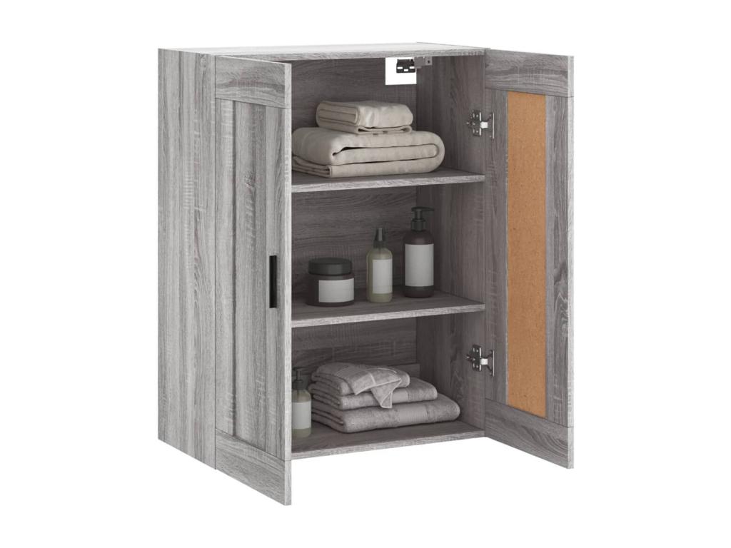 Doucezen wall cabinet, grey, 69.5x34x90 cm, engineered wood