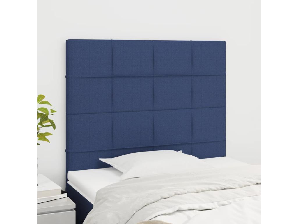 2-piece headboard set, blue, 80x5x78/88 cm, fabric