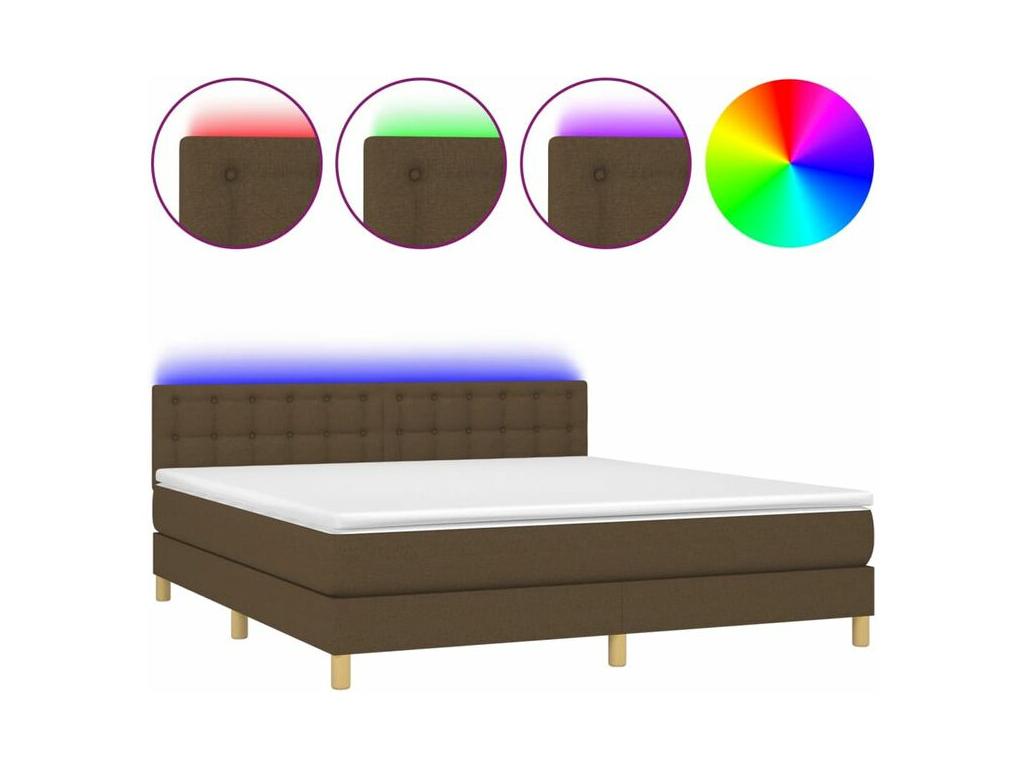 Doucezen bed base with mattress and LED light, dark brown, 160x200
