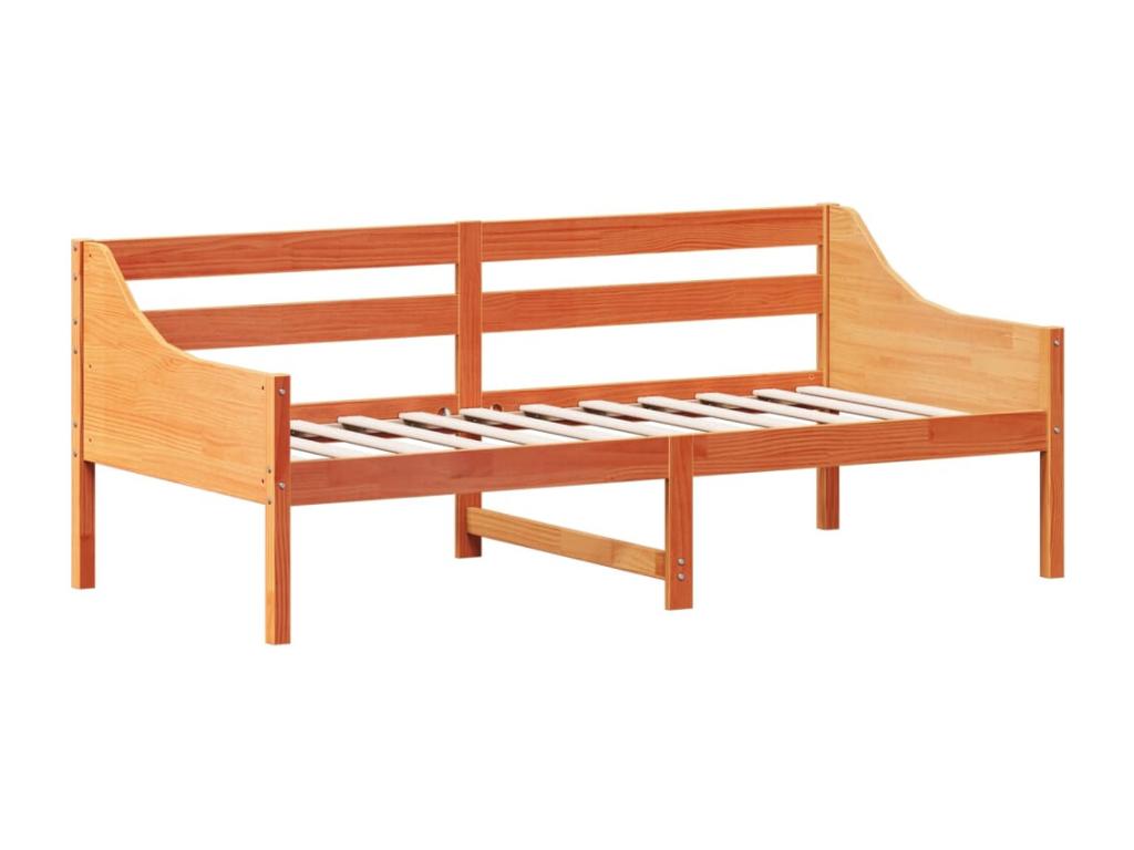 Daybed, brown wax finish, 75x190 cm, solid pine wood