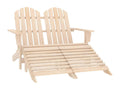 Doucezen 2-seater garden chair and fir wood footrest
