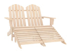 Doucezen 2-seater garden chair and fir wood footrest