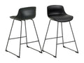 Low bar stools in metal and faux leather, set of 2 - Meublita