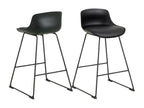 Low bar stools in metal and faux leather, set of 2 - Meublita