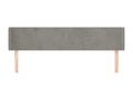 Headboard with wings, light grey, 203x16x78/88 cm, velvet