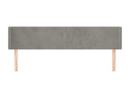 Headboard with wings, light grey, 203x16x78/88 cm, velvet