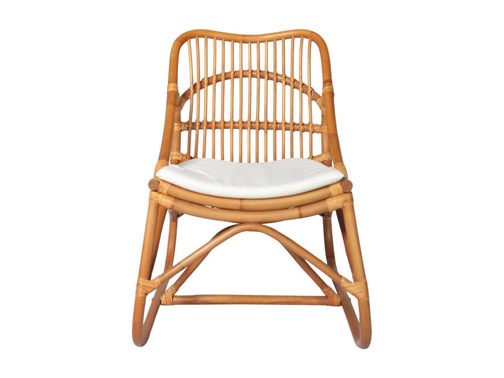 Light brown linen rattan chair