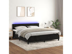 Doucezen bed base with LED mattress, black, 180x200cm, velvet