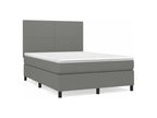 Doucezen bed base with dark grey mattress 140x200 fabric