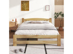 Solid Wood and Doucezen Bed - 140x200 cm - With Headboard and Doucezen Slatted Base - Natural