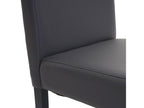 Doucezen dining chair, faux leather kitchen chair - matte grey with dark legs