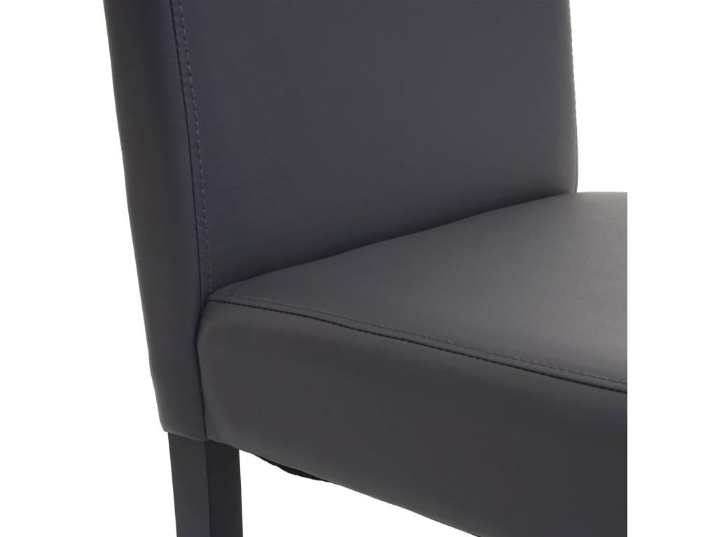 Doucezen dining chair, faux leather kitchen chair - matte grey with dark legs