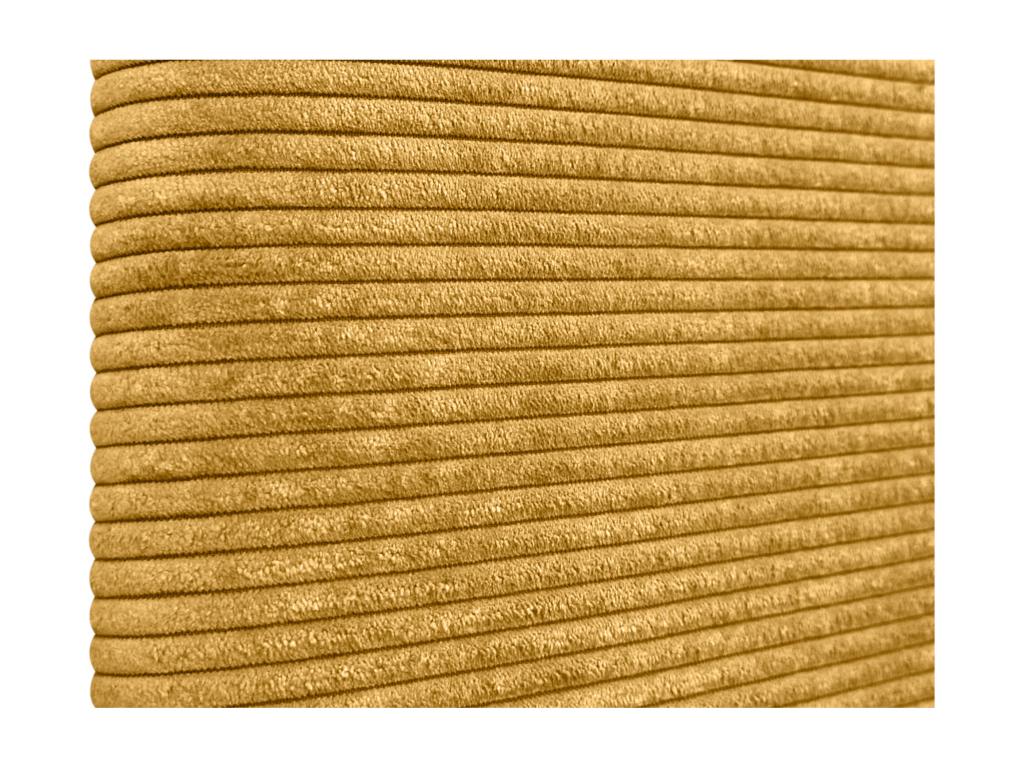 Doucezen Plain Corduroy Headboard with Buttons 110x115 with Bed Legs 105 - Mustard