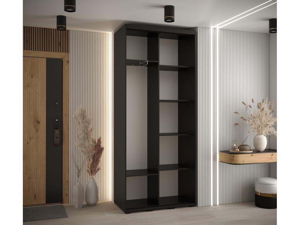 Doucezen 5 Sliding Door Wardrobe 235.2/110/45 2 Doors Black/White/Gold