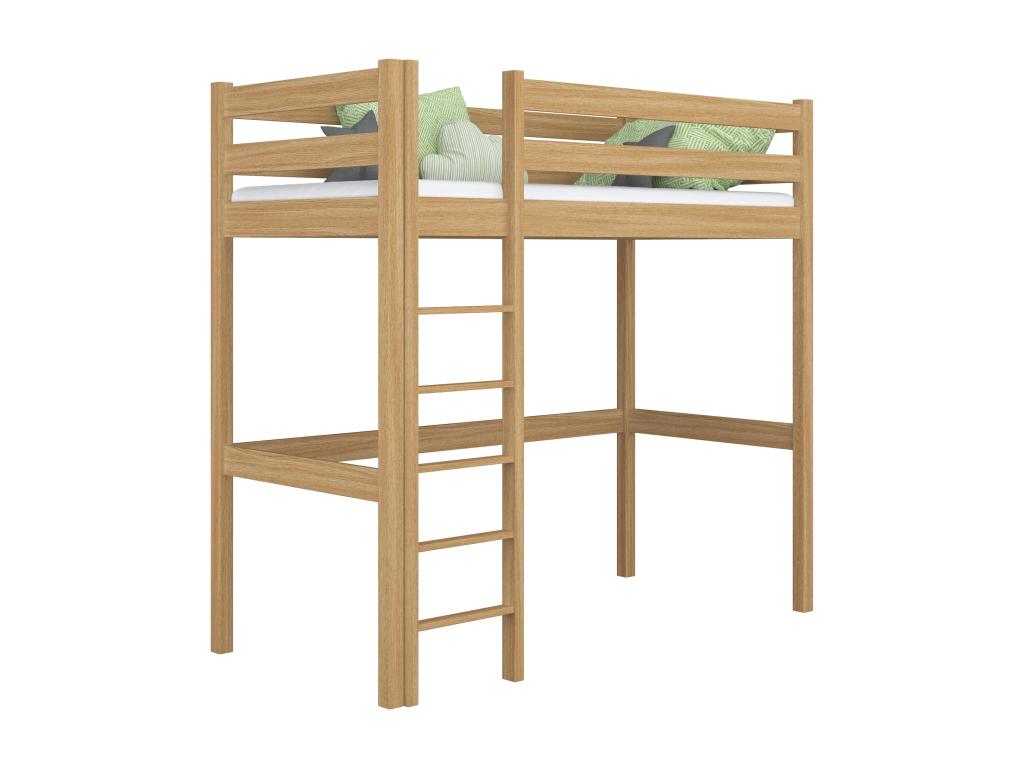 Oak loft bed N05 Natural Oak 120x200