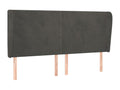 Headboard with wings, Dark Grey, 163x23x118/128 cm, Velvet