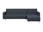 Right-hand corner sofa in dark grey fabric, 4-seater with adjustable backrest, Meublita