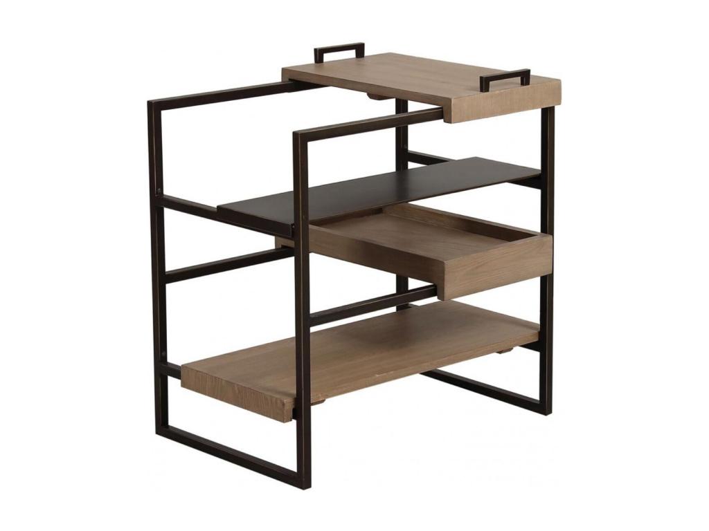 Brown Wooden Side Table with Removable Tray - Doucezen