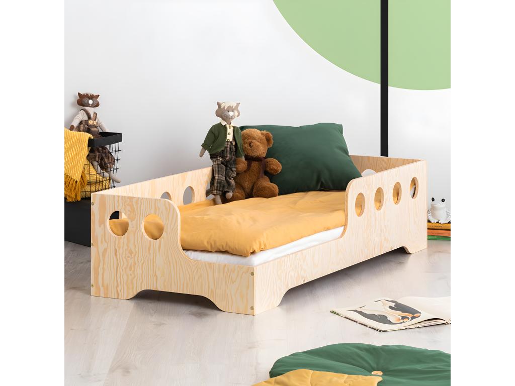 70x140 bed, left-hand entrance, slatted base included, Doucezen Wood