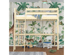 Wooden loft bed N03 Light Pine 90x180