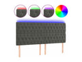 Dark Grey LED Headboard 200x7x118/128 cm Velvet