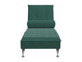 Massage chaise lounge with dark green velvet bolster