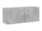 Concrete grey wall-mounted TV unit, 100x30x41 cm