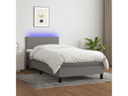 Doucezen bed base with mattress and LED, Dark Grey, 90x200cm