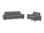2-piece sofa set in dark grey fabric