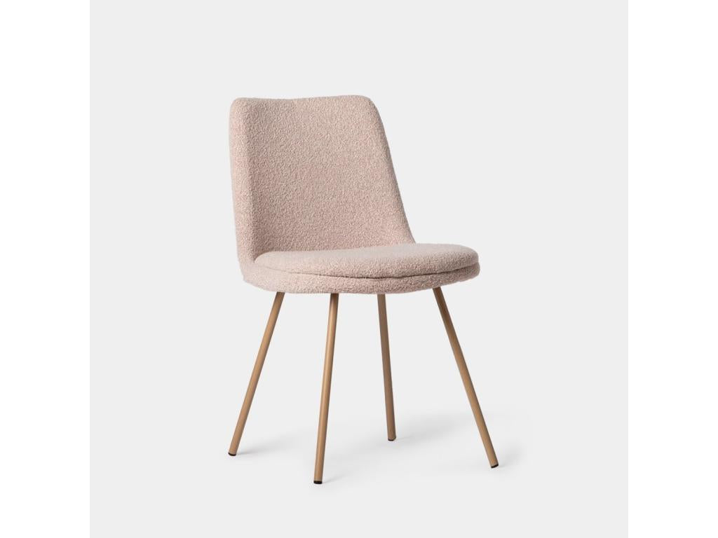 Nude pink bouclé dining chair 46x83 cm - Doucezen