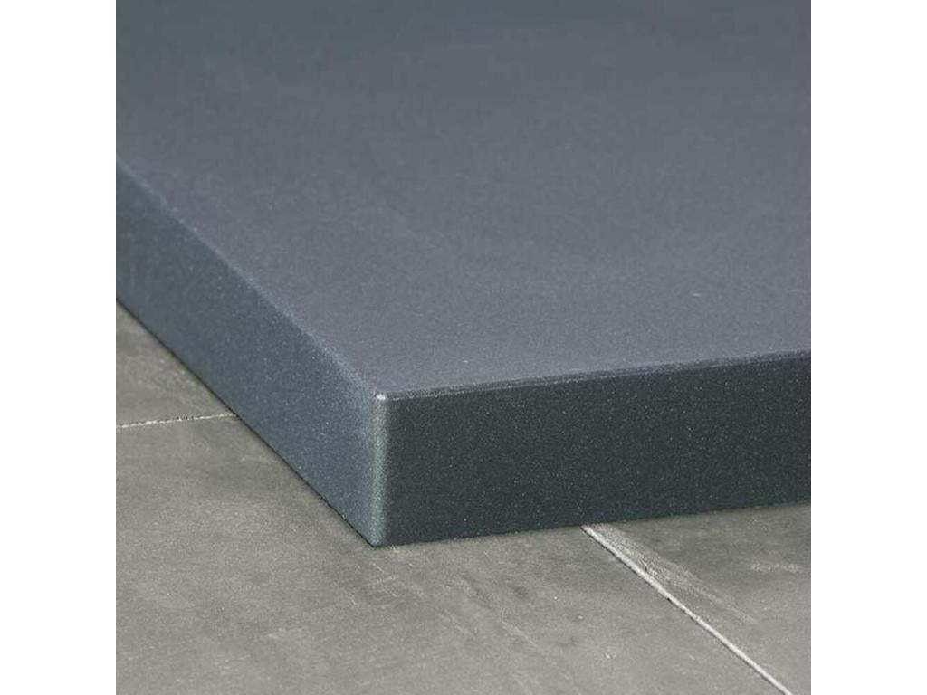 90x140 cm Shower Tray, Meublita Extra Thin Line, Anthracite Color, Made of Synthetic Resin and Marble Powder, with Free-Range Drain