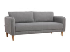 Doucezen 3-seater Scandinavian sofa in light grey fabric and light wood