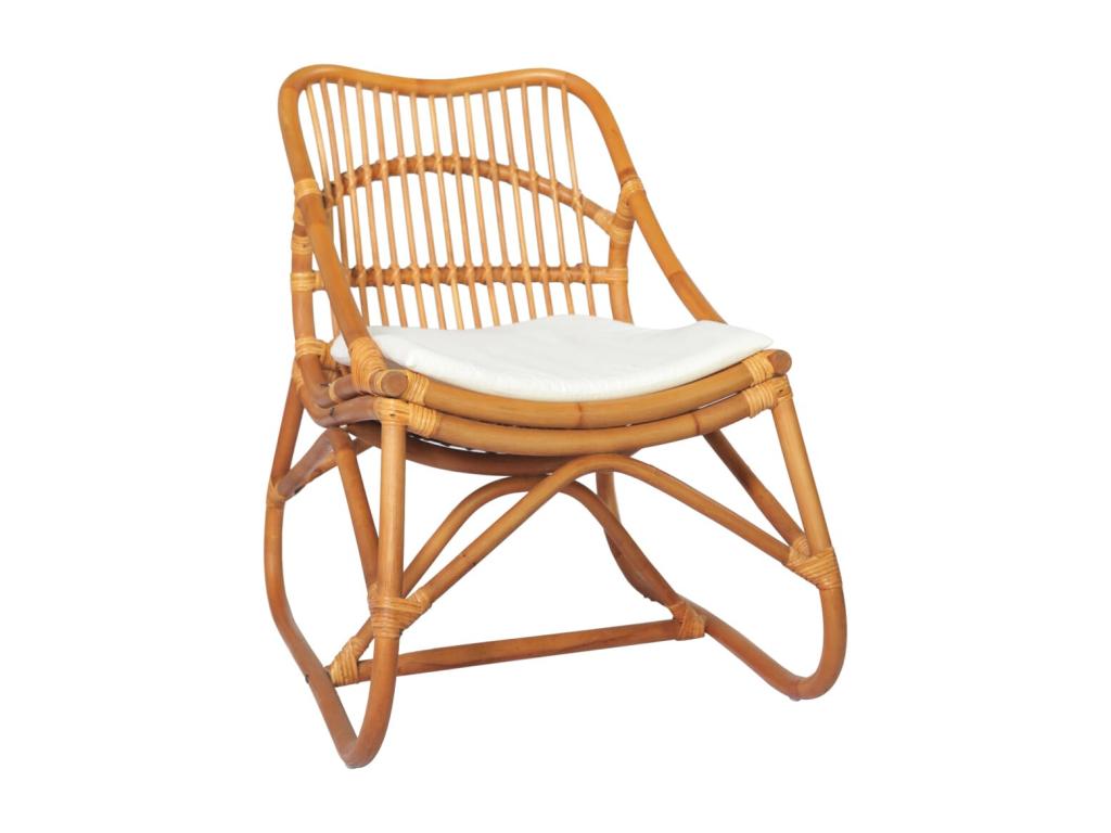 Light brown linen rattan chair