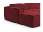 Doucezen Fixed Sofa Large Modular 2-Seater Sofa with Left-Hand Peninsula Made in Italy Modern Fabric Sofa 240x170x70 cm Red