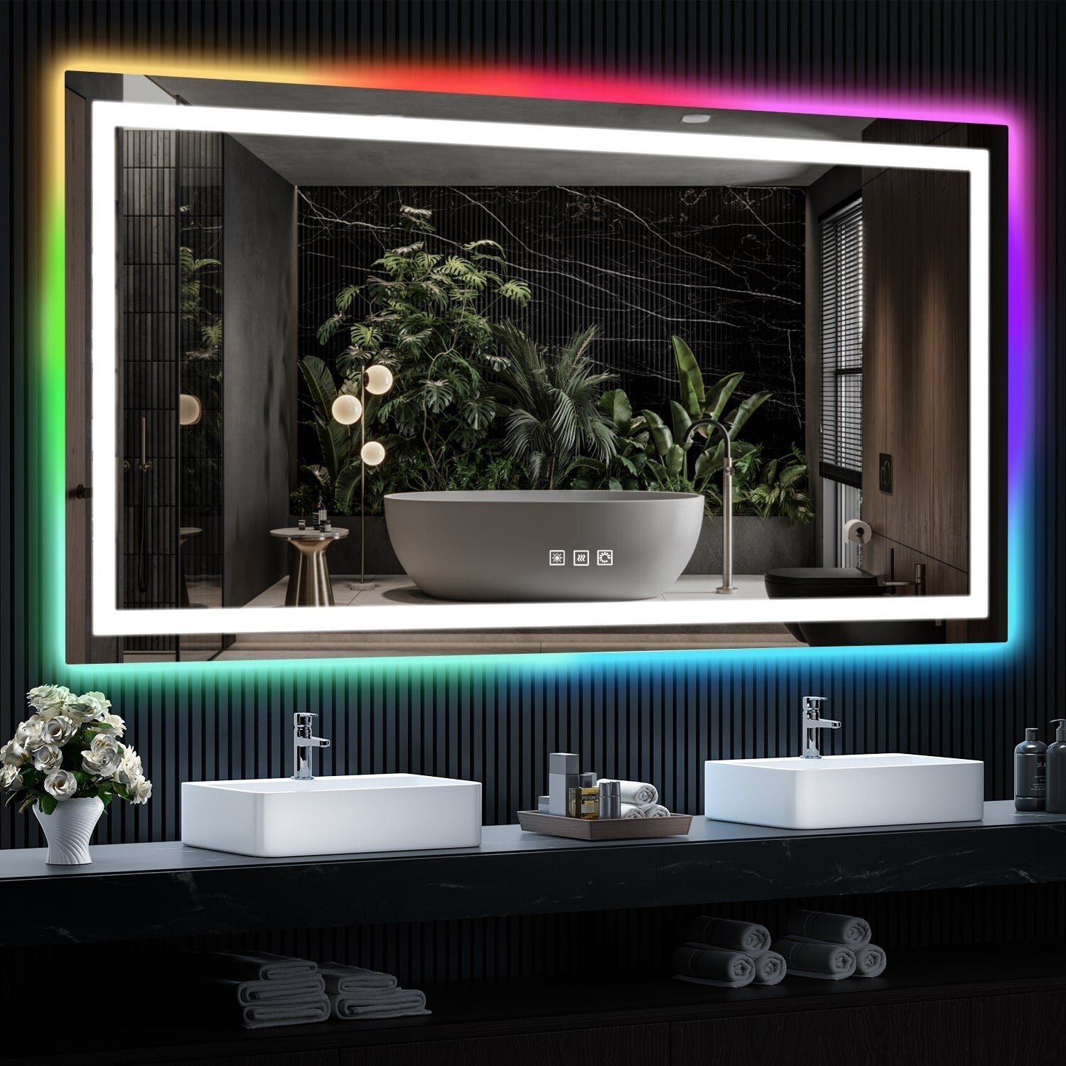 Anti-Fog RGB Backlit & LED Frontlit Bathroom Mirror