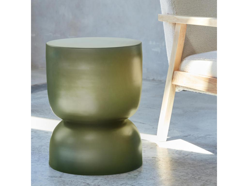 Side table - end table - bedside table in metal - khaki green Doucezen 32 x H 42cm