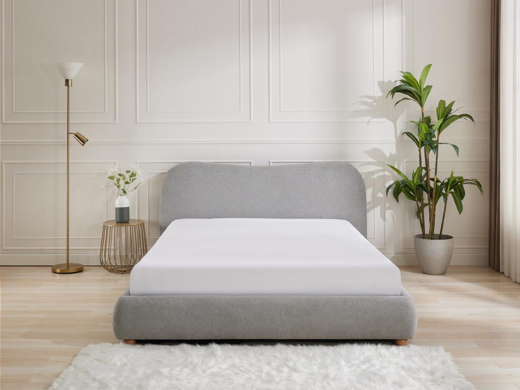 Storage bed 160x200 cm - Fabric - Light grey - Meublita
